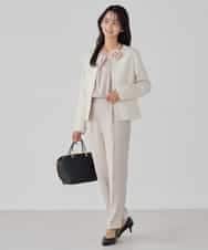 KBDCD05139 a.v.v(アー・ヴェ・ヴェ) 【ストレッチ】ツイードノーカラージャケット ダークグレー