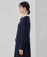 KBDCD05139 a.v.v(アー・ヴェ・ヴェ) 【ストレッチ】ツイードノーカラージャケット ダークグレー