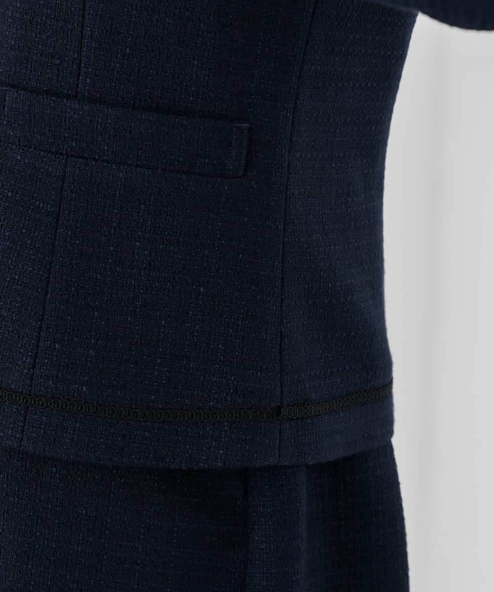 KBDCD05139 a.v.v(アー・ヴェ・ヴェ) 【ストレッチ】ツイードノーカラージャケット ダークグレー