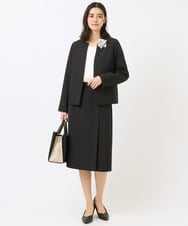 KBDCS02109 a.v.v(アー・ヴェ・ヴェ) 【洗える/セットアップ対応】ダブルクロスキーネックジャケット ブラック