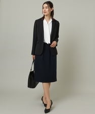KBDCS03109 a.v.v(アー・ヴェ・ヴェ) 【洗える/セットアップ対応】ダブルクロステーラードジャケット ブラック