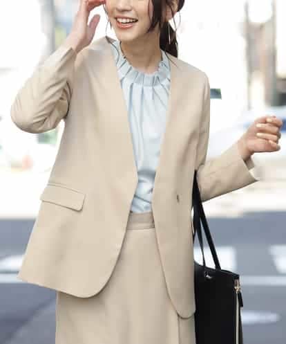 KBDEQ05099 a.v.v 【洗える/セットアップ対応】ノーカラージャケット