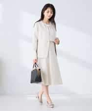 KBDFE20109 a.v.v(アー・ヴェ・ヴェ) 【洗える/UVカット】リネンライクストレッチノーカラージャケット ネイビー