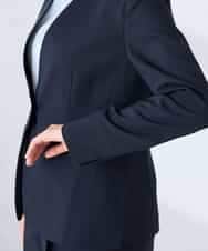 KBDFE20109 a.v.v(アー・ヴェ・ヴェ) 【洗える/UVカット】リネンライクストレッチノーカラージャケット ネイビー