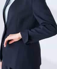 KBDFE20109 a.v.v(アー・ヴェ・ヴェ) 【洗える/UVカット】リネンライクストレッチノーカラージャケット ネイビー