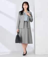 KBDFE21109 a.v.v(アー・ヴェ・ヴェ) 【洗える/UVカット】リネンライクストレッチキーネックジャケット ネイビー