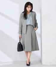 KBDFE21109 a.v.v(アー・ヴェ・ヴェ) 【洗える/UVカット】リネンライクストレッチキーネックジャケット ネイビー