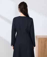 KBDFE21109 a.v.v(アー・ヴェ・ヴェ) 【洗える/UVカット】リネンライクストレッチキーネックジャケット ネイビー