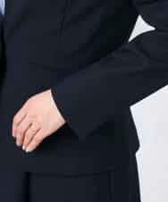 KBDFE21109 a.v.v(アー・ヴェ・ヴェ) 【洗える/UVカット】リネンライクストレッチキーネックジャケット ネイビー