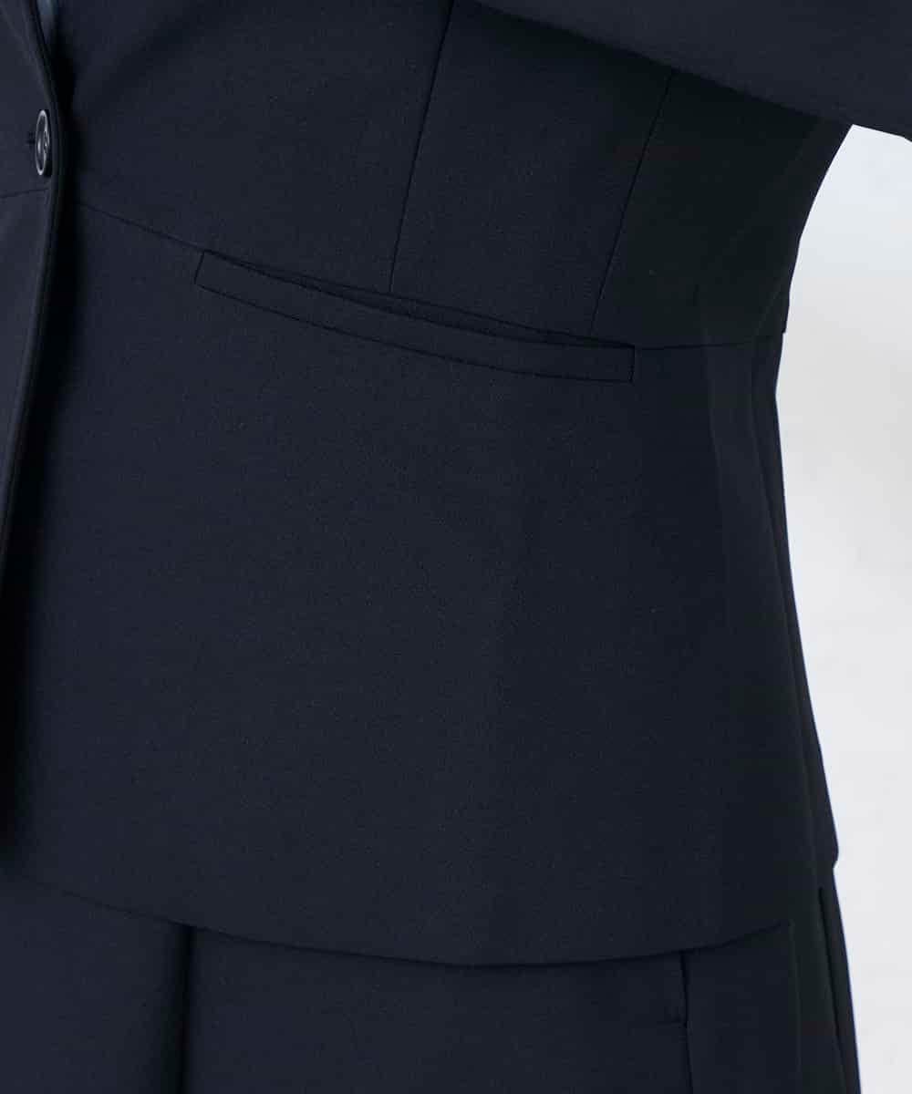 KBDFE21109 a.v.v(アー・ヴェ・ヴェ) 【洗える/UVカット】リネンライクストレッチキーネックジャケット ネイビー