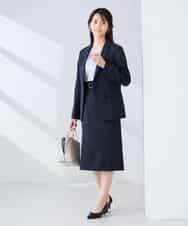 KBDFE22109 a.v.v(アー・ヴェ・ヴェ) 【洗える/UVカット】リネンライクストレッチテーラードジャケット ネイビー