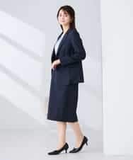 KBDFE22109 a.v.v(アー・ヴェ・ヴェ) 【洗える/UVカット】リネンライクストレッチテーラードジャケット ネイビー