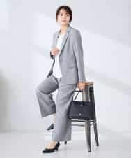 KBDFE22109 a.v.v(アー・ヴェ・ヴェ) 【洗える/UVカット】リネンライクストレッチテーラードジャケット ネイビー