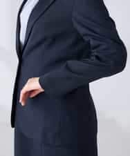 KBDFE22109 a.v.v(アー・ヴェ・ヴェ) 【洗える/UVカット】リネンライクストレッチテーラードジャケット ネイビー