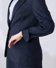 KBDFE22109 a.v.v(アー・ヴェ・ヴェ) 【洗える/UVカット】リネンライクストレッチテーラードジャケット ネイビー