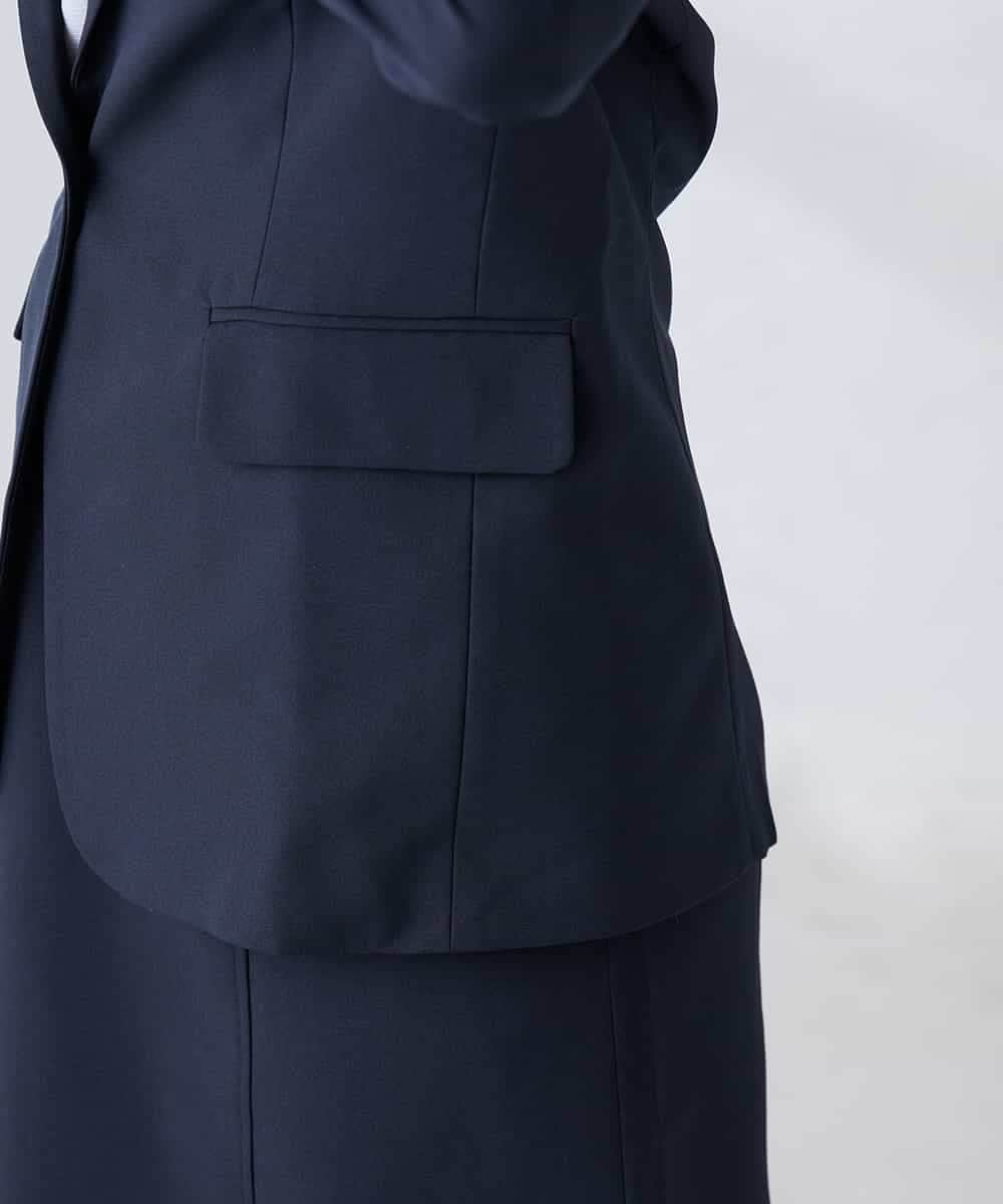 KBDFE22109 a.v.v(アー・ヴェ・ヴェ) 【洗える/UVカット】リネンライクストレッチテーラードジャケット ネイビー