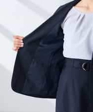 KBDFE22109 a.v.v(アー・ヴェ・ヴェ) 【洗える/UVカット】リネンライクストレッチテーラードジャケット ネイビー