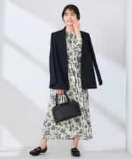 KBDFE23109 a.v.v(アー・ヴェ・ヴェ) 【洗える/UVカット】リネンライクストレッチダブルブレストジャケット ネイビー