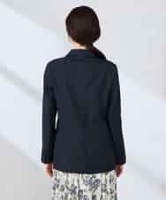 KBDFE23109 a.v.v(アー・ヴェ・ヴェ) 【洗える/UVカット】リネンライクストレッチダブルブレストジャケット ネイビー