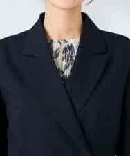 KBDFE23109 a.v.v(アー・ヴェ・ヴェ) 【洗える/UVカット】リネンライクストレッチダブルブレストジャケット ネイビー