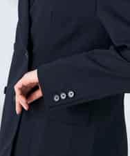 KBDFE23109 a.v.v(アー・ヴェ・ヴェ) 【洗える/UVカット】リネンライクストレッチダブルブレストジャケット ネイビー