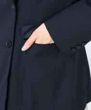 KBDFE23109 a.v.v(アー・ヴェ・ヴェ) 【洗える/UVカット】リネンライクストレッチダブルブレストジャケット ネイビー