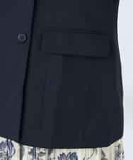 KBDFE23109 a.v.v(アー・ヴェ・ヴェ) 【洗える/UVカット】リネンライクストレッチダブルブレストジャケット ネイビー