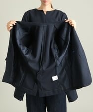 KBDFT20109 a.v.v(アー・ヴェ・ヴェ) 【UVカット/洗える】麻調ストレッチノーカラージャケット【麻調シリーズ】 ライトグレー