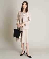 KBDFT20109 a.v.v(アー・ヴェ・ヴェ) 【UVカット/洗える】麻調ストレッチノーカラージャケット【麻調シリーズ】 ライトグレー