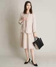 KBDFT20109 a.v.v(アー・ヴェ・ヴェ) 【UVカット/洗える】麻調ストレッチノーカラージャケット【麻調シリーズ】 ライトグレー