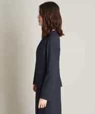 KBDFT21109 a.v.v(アー・ヴェ・ヴェ) 【UVカット/洗える】麻調ストレッチキーネックジャケット【麻調シリーズ】 ライトグレー