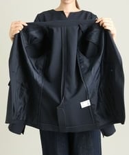 KBDFT22109 a.v.v(アー・ヴェ・ヴェ) 【UVカット/洗える】麻調ストレッチテーラードジャケット【麻調シリーズ】 ライトグレー
