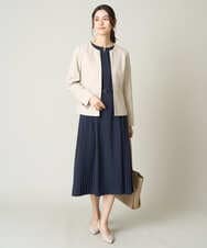 KBDFW21109 a.v.v(アー・ヴェ・ヴェ) 【洗える/ストレッチ/UVカット】麻調ストレッチキーネックジャケット グレー