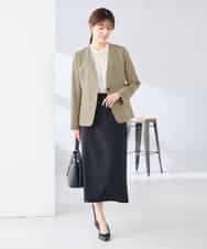 KBDGE30109 a.v.v(アー・ヴェ・ヴェ) 【接触冷感/イージーケア/UVカット/吸水速乾】サマーストレッチノーカラージャケット ネイビー