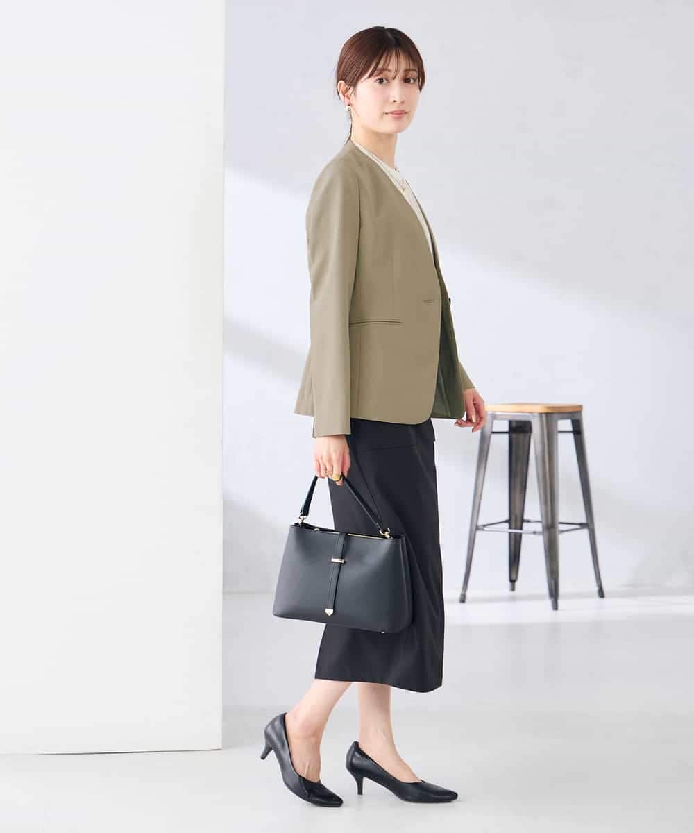 KBDGE30109 a.v.v(アー・ヴェ・ヴェ) 【接触冷感/イージーケア/UVカット/吸水速乾】サマーストレッチノーカラージャケット ネイビー