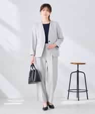 KBDGE30109 a.v.v(アー・ヴェ・ヴェ) 【接触冷感/イージーケア/UVカット/吸水速乾】サマーストレッチノーカラージャケット ネイビー