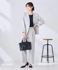 KBDGE30109 a.v.v(アー・ヴェ・ヴェ) 【接触冷感/イージーケア/UVカット/吸水速乾】サマーストレッチノーカラージャケット ネイビー