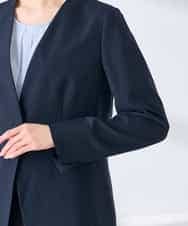 KBDGE30109 a.v.v(アー・ヴェ・ヴェ) 【接触冷感/イージーケア/UVカット/吸水速乾】サマーストレッチノーカラージャケット ネイビー