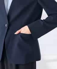 KBDGE30109 a.v.v(アー・ヴェ・ヴェ) 【接触冷感/イージーケア/UVカット/吸水速乾】サマーストレッチノーカラージャケット ネイビー