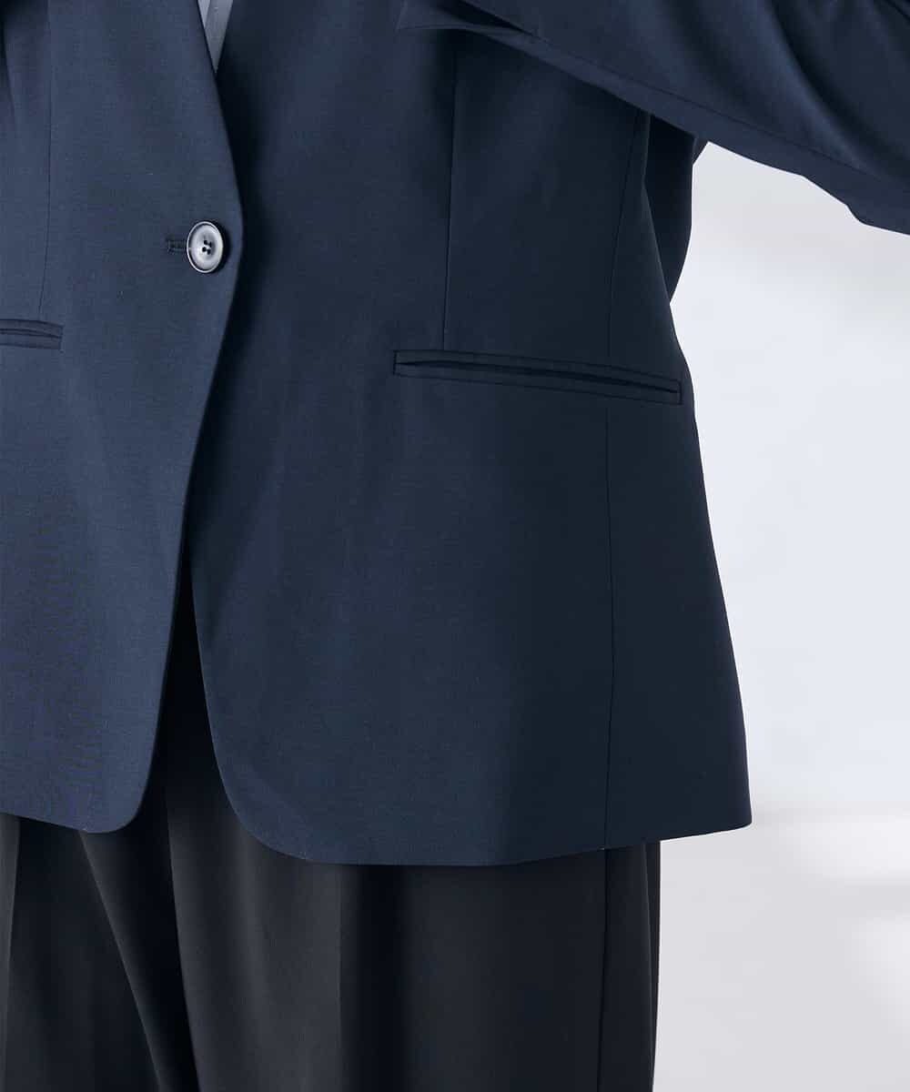 KBDGE30109 a.v.v(アー・ヴェ・ヴェ) 【接触冷感/イージーケア/UVカット/吸水速乾】サマーストレッチノーカラージャケット ネイビー