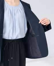 KBDGE30109 a.v.v(アー・ヴェ・ヴェ) 【接触冷感/イージーケア/UVカット/吸水速乾】サマーストレッチノーカラージャケット ネイビー