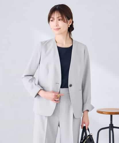 KBDGE30109 a.v.v 【接触冷感/イージーケア/UVカット/吸水速乾】サマーストレッチノーカラージャケット