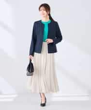 KBDGE31109 a.v.v(アー・ヴェ・ヴェ) 【接触冷感/イージーケア/UVカット/吸水速乾】サマーストレッチキーネックジャケット ネイビー