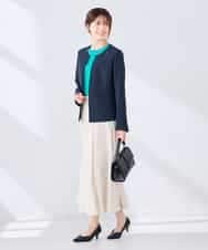 KBDGE31109 a.v.v(アー・ヴェ・ヴェ) 【接触冷感/イージーケア/UVカット/吸水速乾】サマーストレッチキーネックジャケット ネイビー