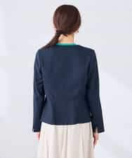 KBDGE31109 a.v.v(アー・ヴェ・ヴェ) 【接触冷感/イージーケア/UVカット/吸水速乾】サマーストレッチキーネックジャケット ネイビー