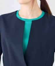 KBDGE31109 a.v.v(アー・ヴェ・ヴェ) 【接触冷感/イージーケア/UVカット/吸水速乾】サマーストレッチキーネックジャケット ネイビー