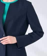 KBDGE31109 a.v.v(アー・ヴェ・ヴェ) 【接触冷感/イージーケア/UVカット/吸水速乾】サマーストレッチキーネックジャケット ネイビー