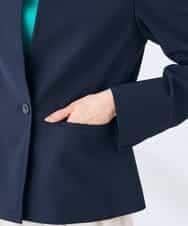 KBDGE31109 a.v.v(アー・ヴェ・ヴェ) 【接触冷感/イージーケア/UVカット/吸水速乾】サマーストレッチキーネックジャケット ネイビー