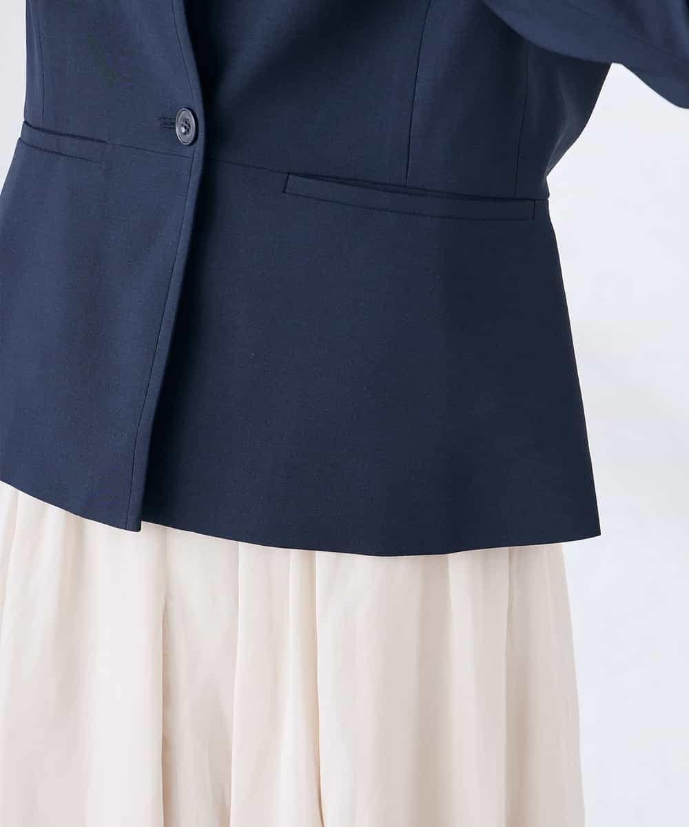 KBDGE31109 a.v.v(アー・ヴェ・ヴェ) 【接触冷感/イージーケア/UVカット/吸水速乾】サマーストレッチキーネックジャケット ネイビー