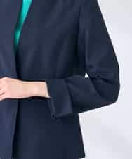 KBDGE31109 a.v.v(アー・ヴェ・ヴェ) 【接触冷感/イージーケア/UVカット/吸水速乾】サマーストレッチキーネックジャケット ネイビー